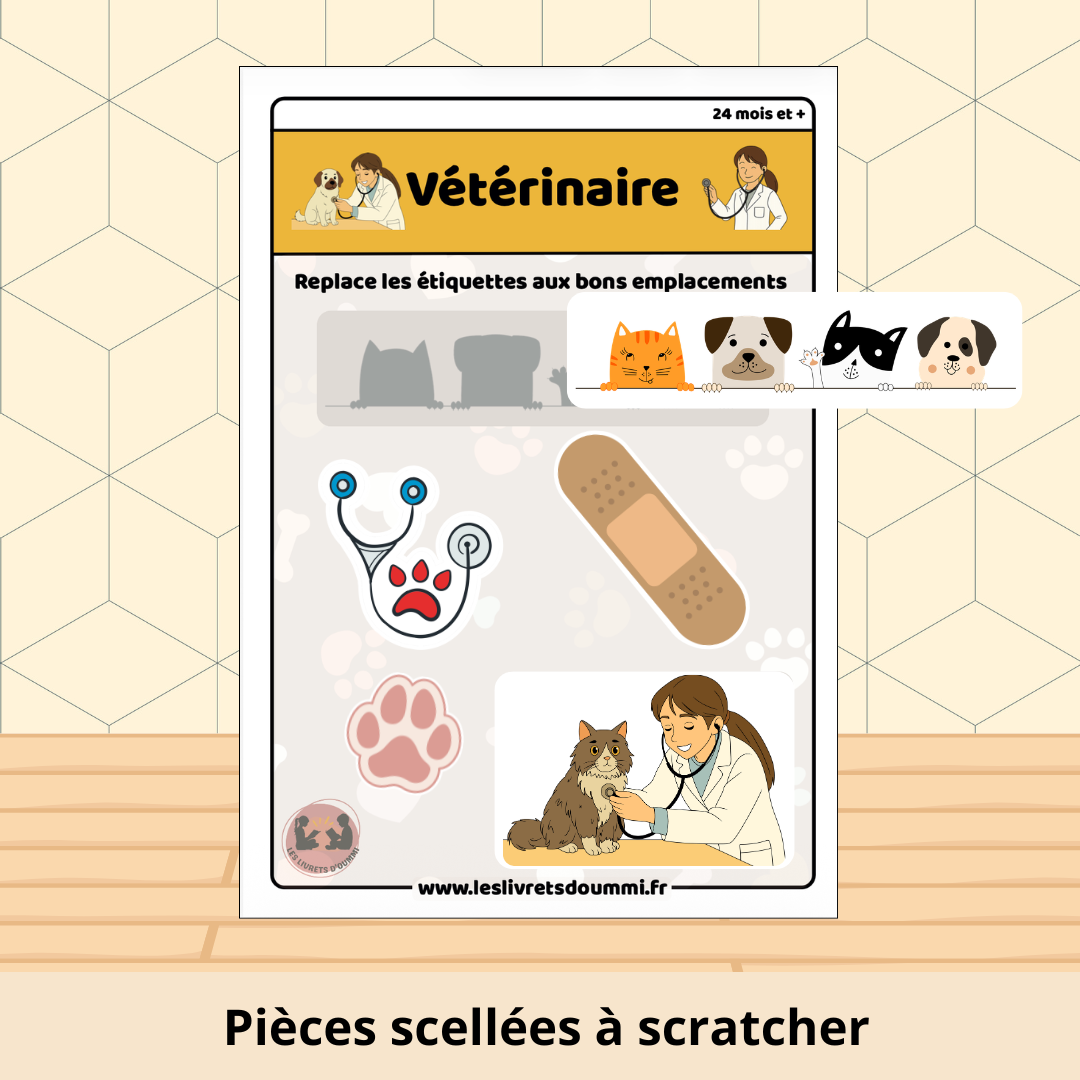 Vétérinaire - Fiche plastifiée