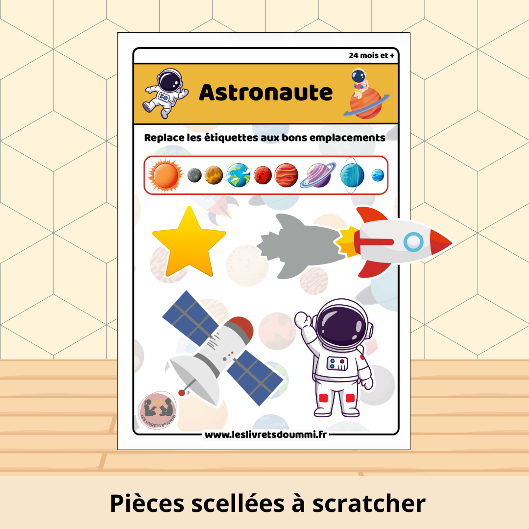 Astronaute - Fiche plastifiée