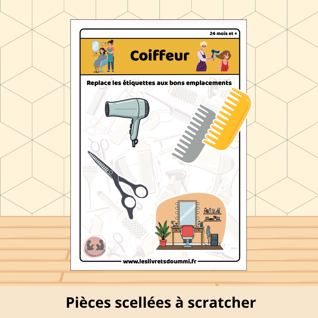 Coiffeur - Fiche plastifiée